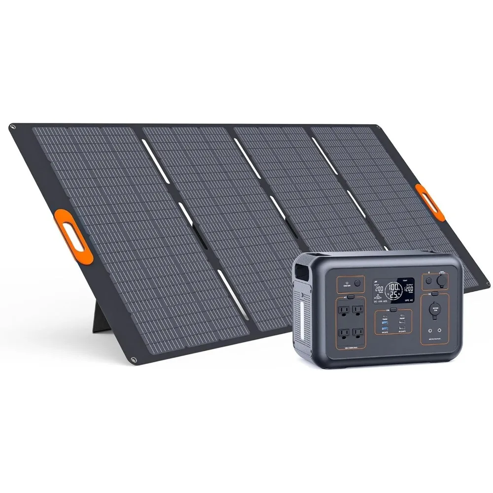

LiFePO4 Solar Generator 1200W(Surge 2400W) with 1 * 400W Solar Panel, Fast Charge in 1.5Hrs, 1008Wh Portable Power Station