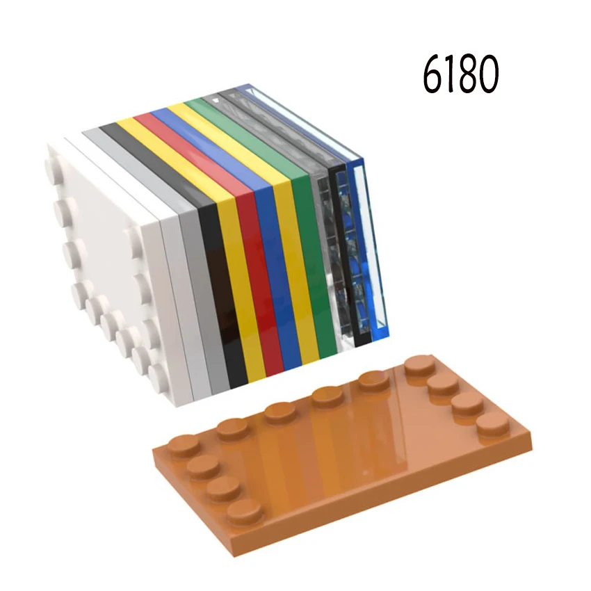 Aquaryta Building Blocks Accessories DIY Plates 6x4 Edge Grain Middle Light Panel 30pcs MOC Bricks  Toy Compatible with 6180