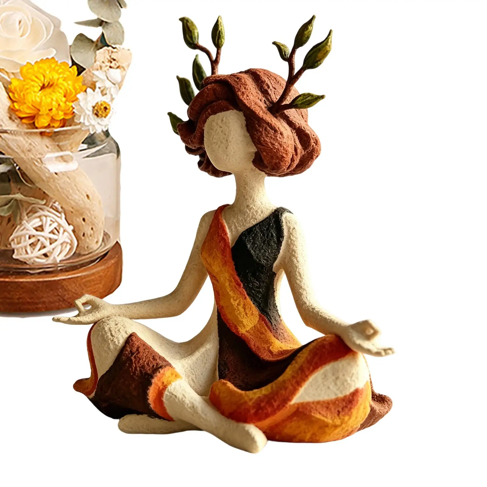 Meditation Statue Small Inner Harmony Sculpture Abstract Meditation Statue Shelf Decor For Home Living Room Bedroom Office