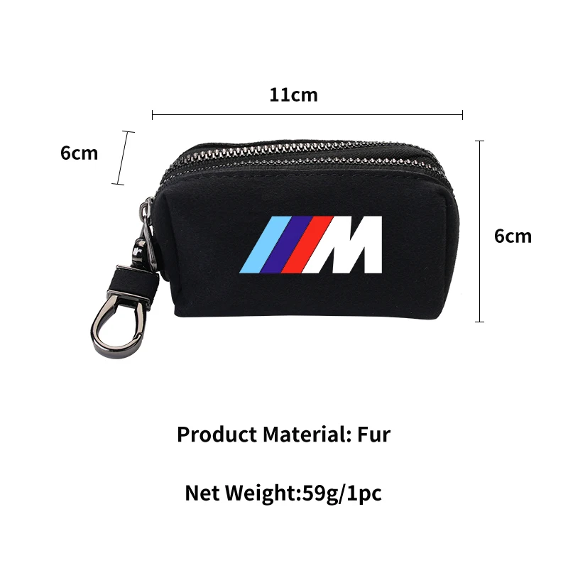 Car Logo Wallet Double Zipper Key Bag Organizer For BMW Performance F30 F20 F10 F40 E92 E91 G20 G30 G05 G06 G07 G11 G01 G02 G32