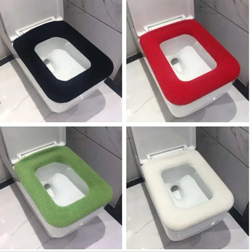 

Bathroom Square Toilet Seat Cover Winter Washable Warmer Mat Toilet Cover Cushion Lid Pad Home Decor Toilet Seat