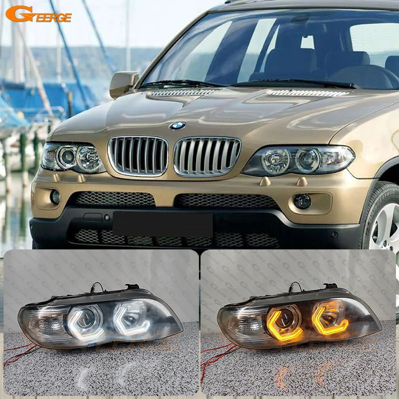 

For BMW X5 E53 2000 2001 2002 2003 2004 2005 2006 Day Light Super Bright Crystal M4 Iconic Style Led Angel Eyes Kit Halo Rings