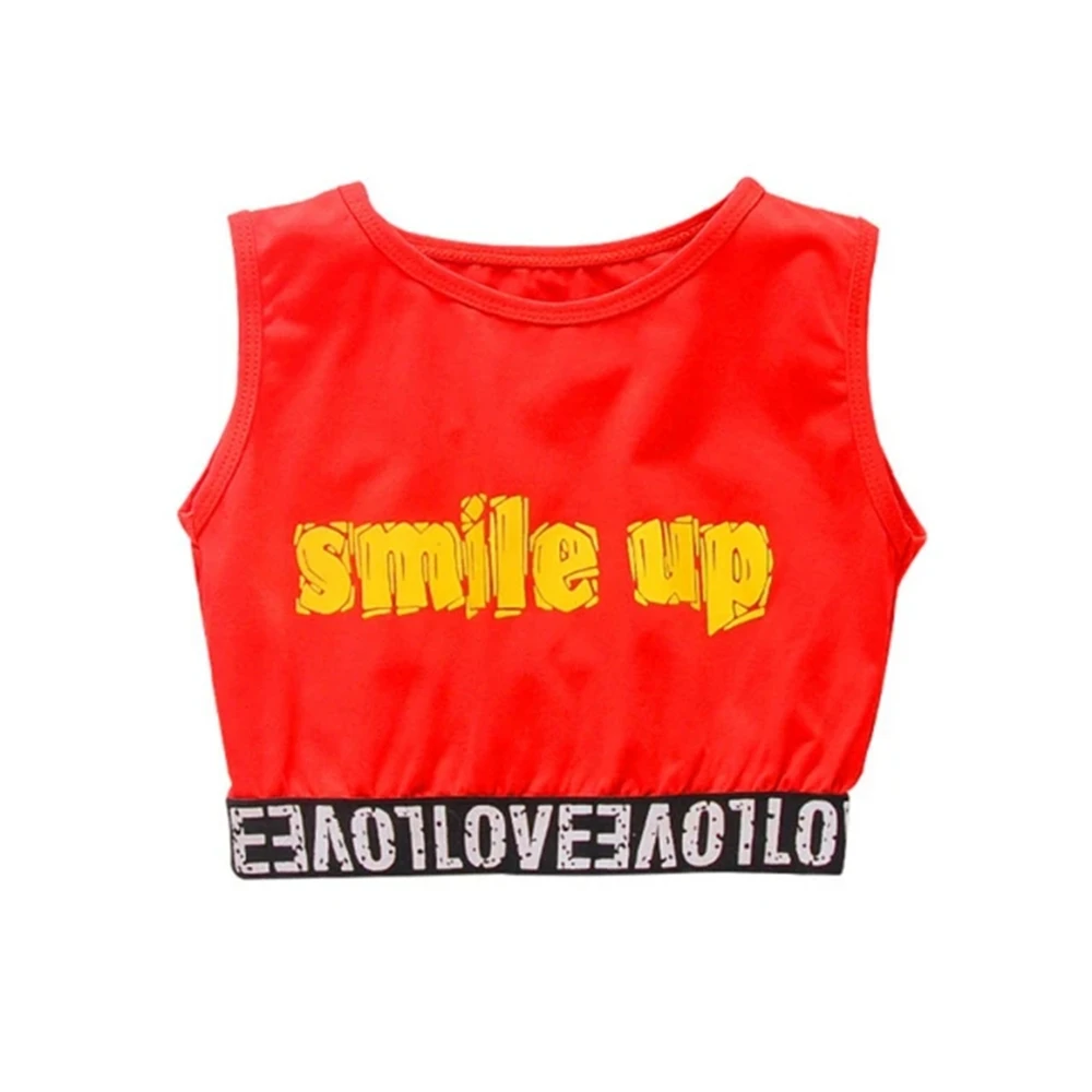 Hip Hop Girls Tank Top Underwear Kids Cotton Crop Top Street Dance Teen Vest Child Stage Camisole Jazz Streewear Clothes Costume