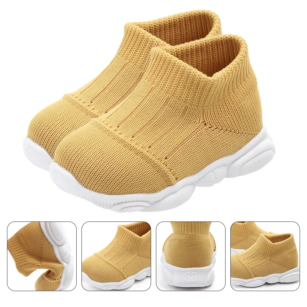 

Breathable Mesh Baby Shoes 15cm Size Yellow Anti slip Prewalkers Toddler Walking Infant Casual Shoe for Babies