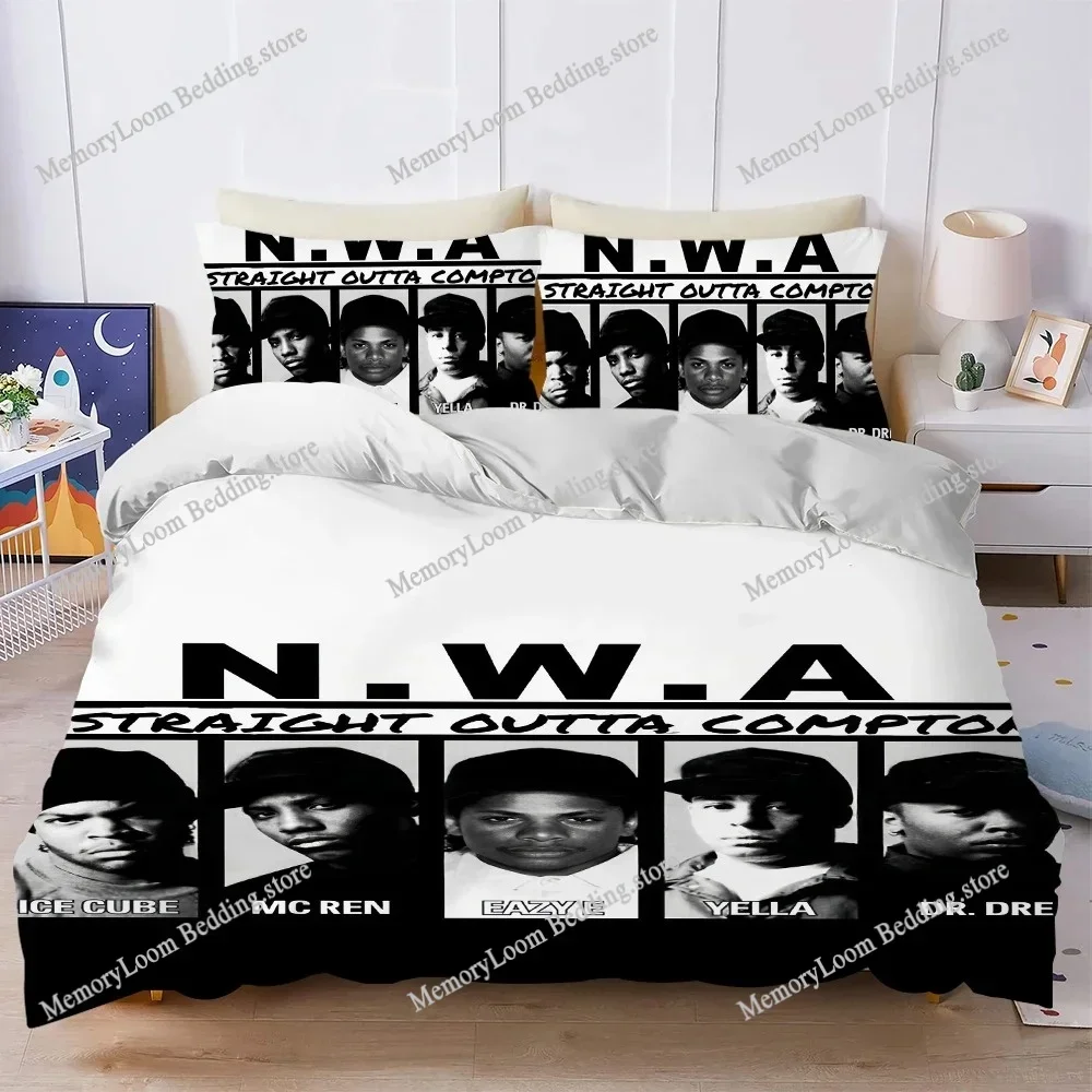Rapper N-NWA Niggaz4life Duvet Cover Set Home Style Bedding Soft Laundry Cotton Bed Student Dormitory Gift Home Textileextile592