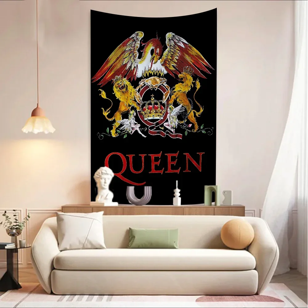 

Q-Queen Band Music Tapestry Anime Tapestry Hanging Tarot Hippie Wall Rugs Dorm Wall Hanging Sheets