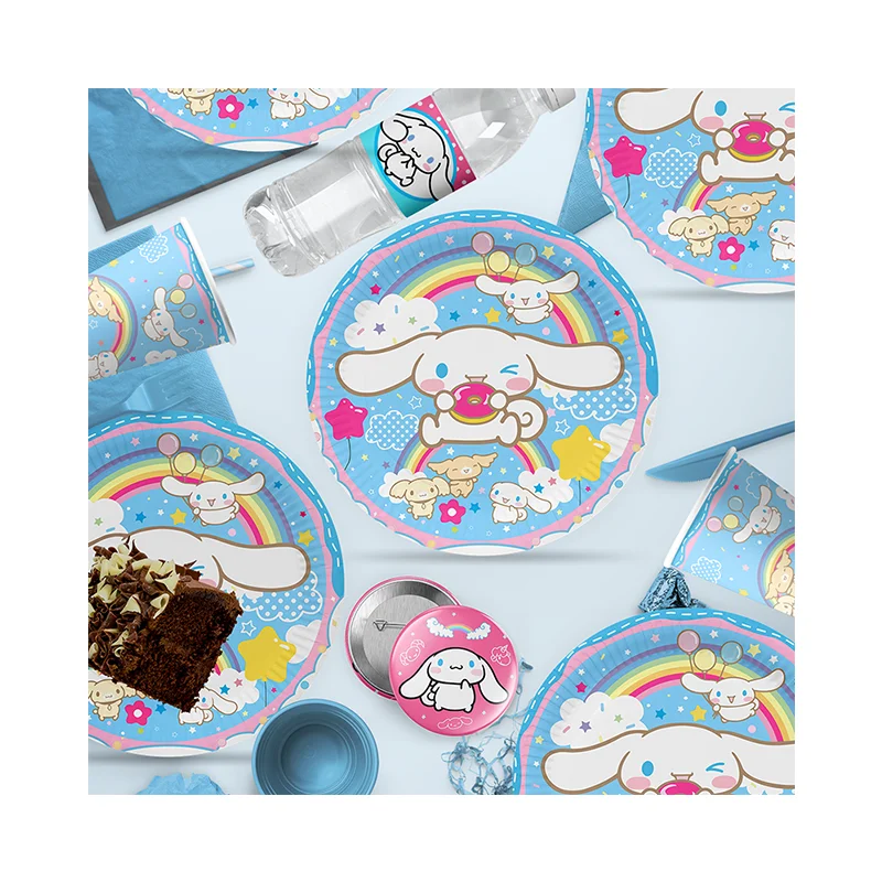 Mingchuang premium products Cinnamoroll Themed Birthday party Disposable tableware stickers carton baby bath decoration supplies