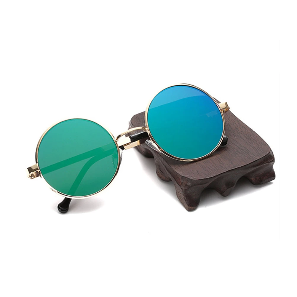 

Vintage Sunglasses Lightweight Round Mirror UV Protection Sturdy Frame Durable Retro Style For Men Women Beach Outing Outdoor