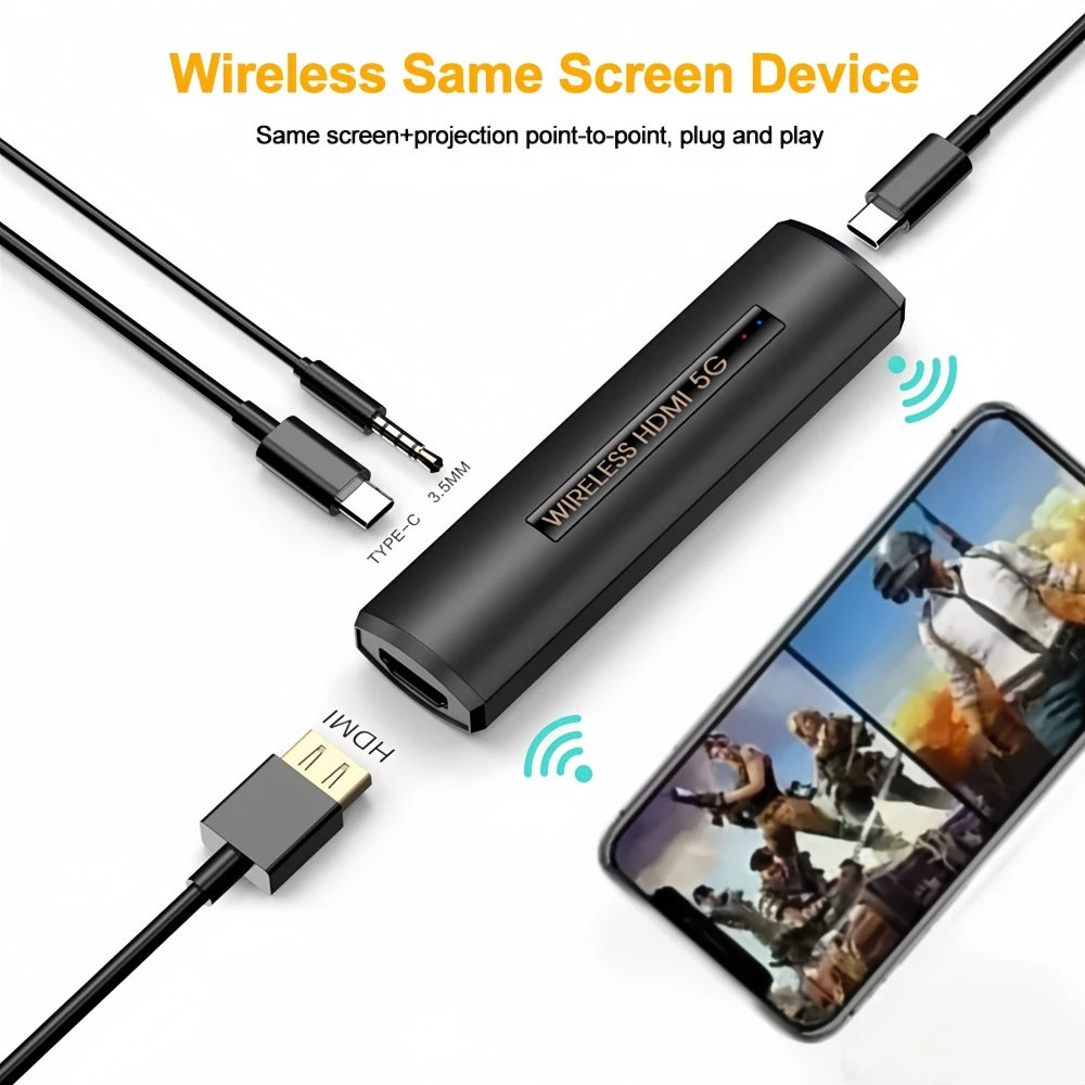 Беспроводной HDMI видео аудио передатчик 4K, экран зеркального отображения WIFI, адаптер 3,5 мм для IOS Android TV проектора