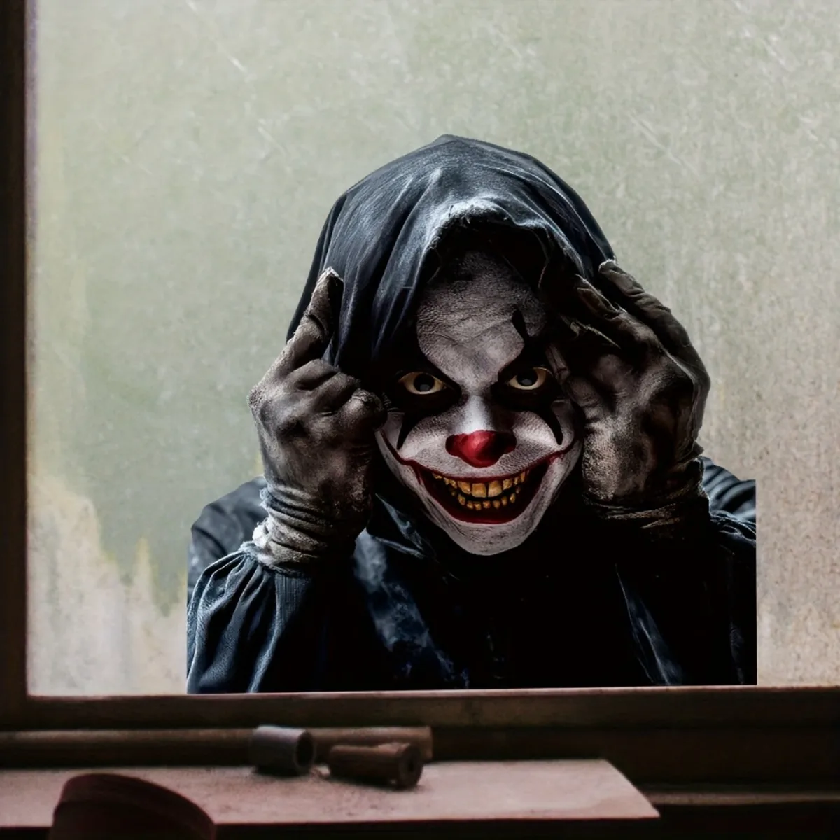 Window Film with April Fools' Day and Halloween Prank Clown Patterns, Suitable for Home Glass, Car Windows, Self-adhesive