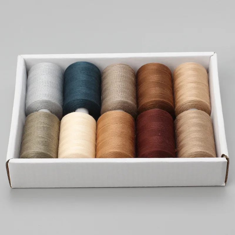 402 Nähgarn Home Hand Nähgarn Mehrfarbig 10-Farben-Set 1000 Yards DIY Farbgarn Gemeinsame Farbe Warmer und kalter Ton