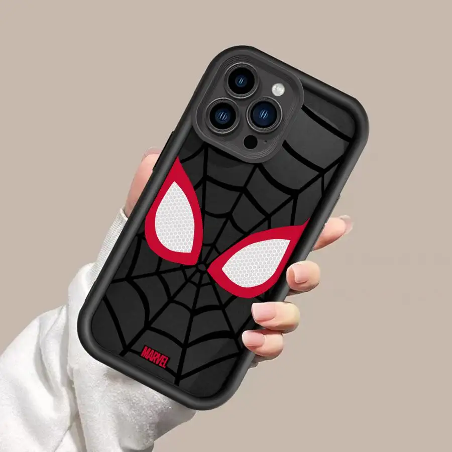 Marvel Sipider Man Phone Case for iPhone 15ProMax 13 Mini 12Pro 16 13 11 Pro 15Plus 14ProMax Soft Luxury Cover