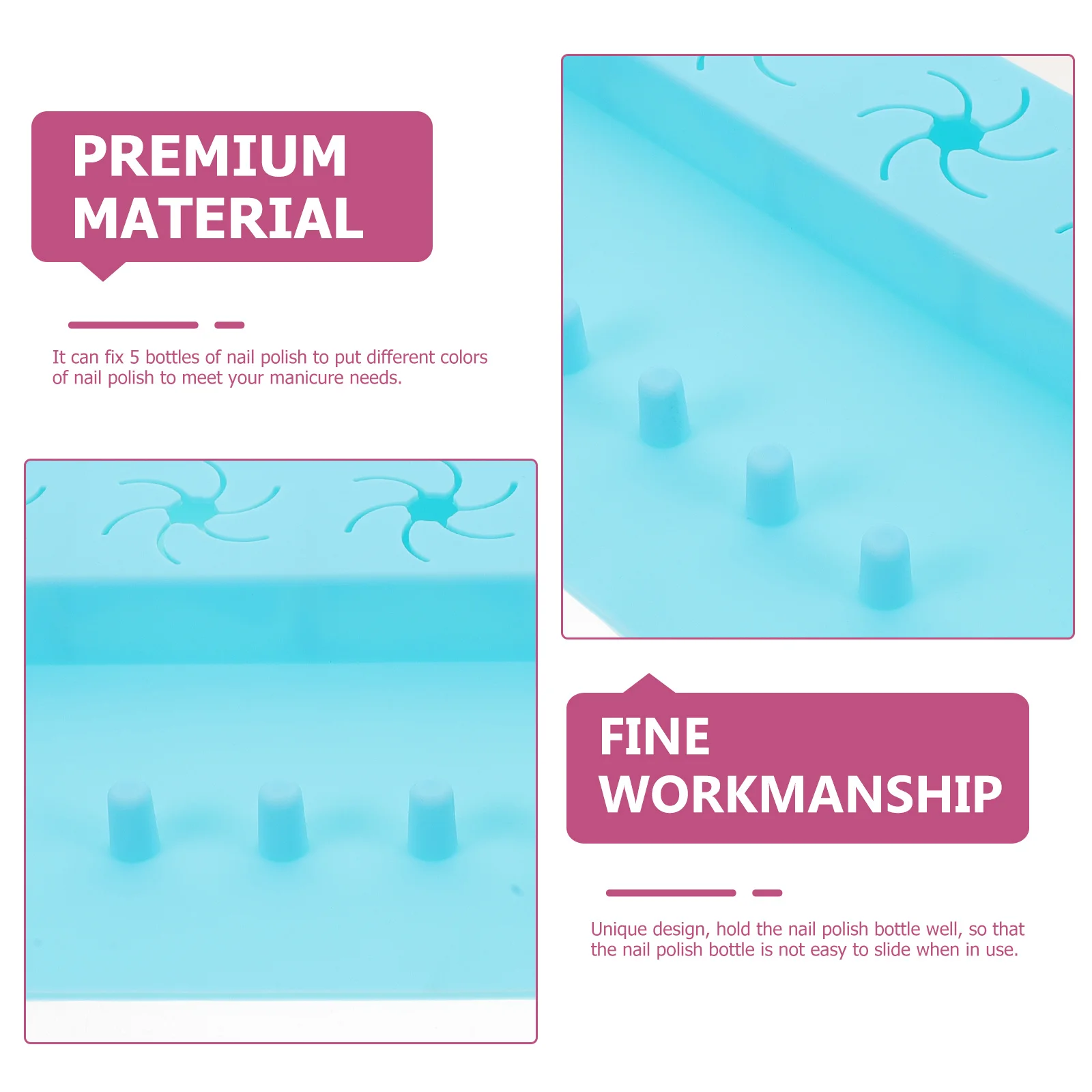 

Силиконовые держатели для бутылок с лаком для ногтей, фиксирующие 5 бутылок, нескользящий дизайн для профессионального маникюрного инструмента, держатель для лака для ногтей