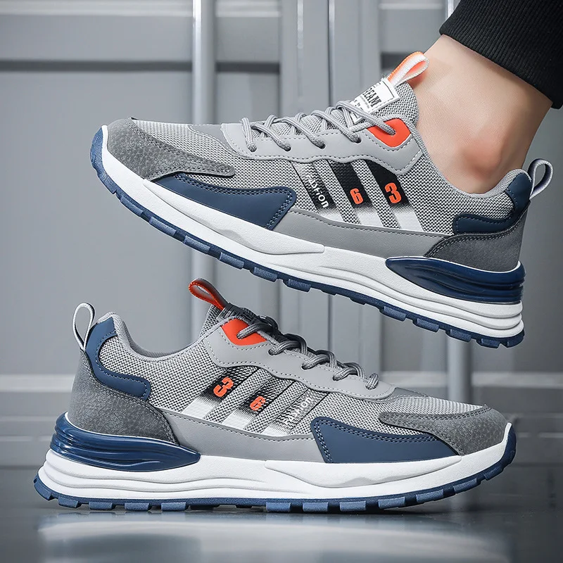 

Spring Summer New Casual Sneakers for Men Fashion Breathable Platform Mesh Shoes Male Lace Designer Sports Running Shoes Man
