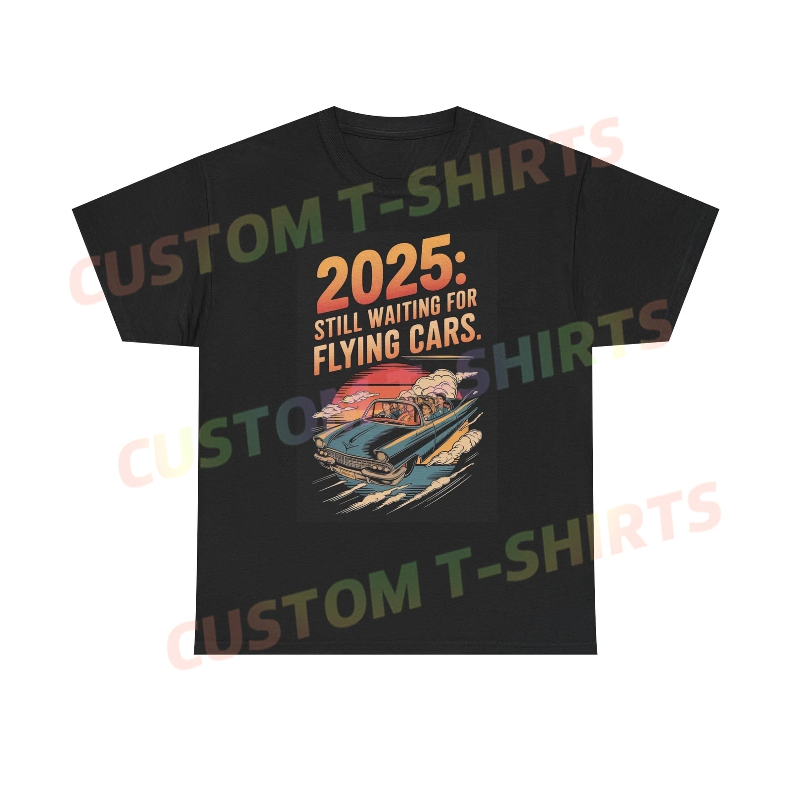 

2025 Flying Cars Graphic T Shirt Funny T-shirt Graphic Summer Short Sleeves 100% Cotton S-3XL