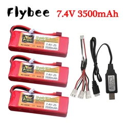 3.5Ah with T plug For Wltoys 144001 Car 2S 7.4V 3500mAh Lipo Battery for WLtoys 144001 124018 124019 144010 104009 104001 Rc Car