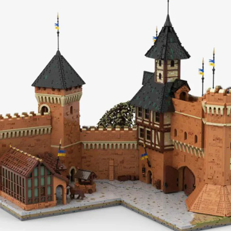 

Moc Medieval Tower Fortress City Gates Walls Modular Castle Model Building Bricks Diy Creative Assembly Educational Toys Gift