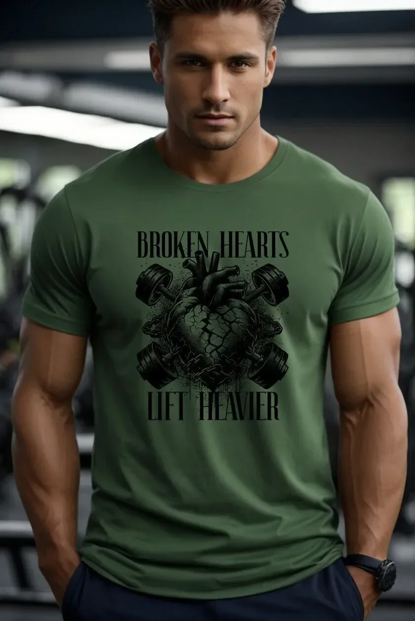 Rise Above Heartbreak Motivational Gym T Shirt Crew Many Colors