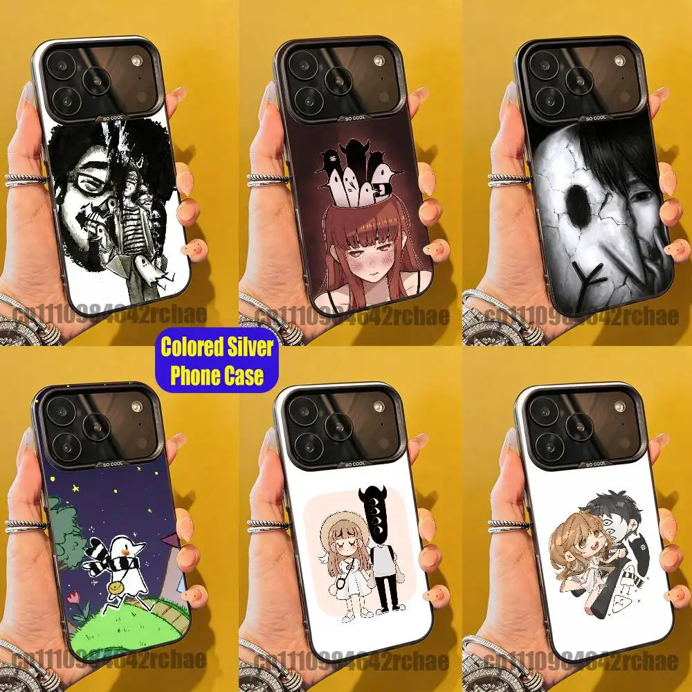 For Goodnight Oyasumi Punpun Phone Case For iPhone 15 12 11 14 13 16 17 E Air Pro Max Mini Plus Grey Silver Cover