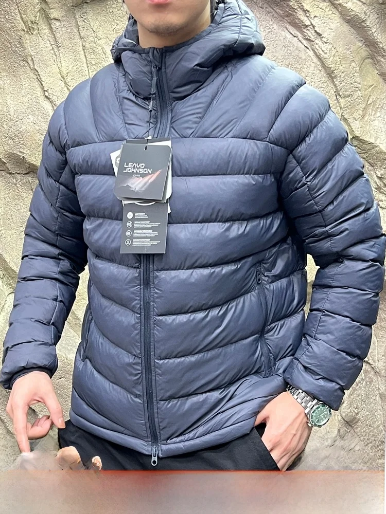 

Italian Sle LEAVO JOHNSON Gold Label Tech P Cotton Men's Outdoor Hooded Jaet Lightweight Warm Cotton Coat for Winter