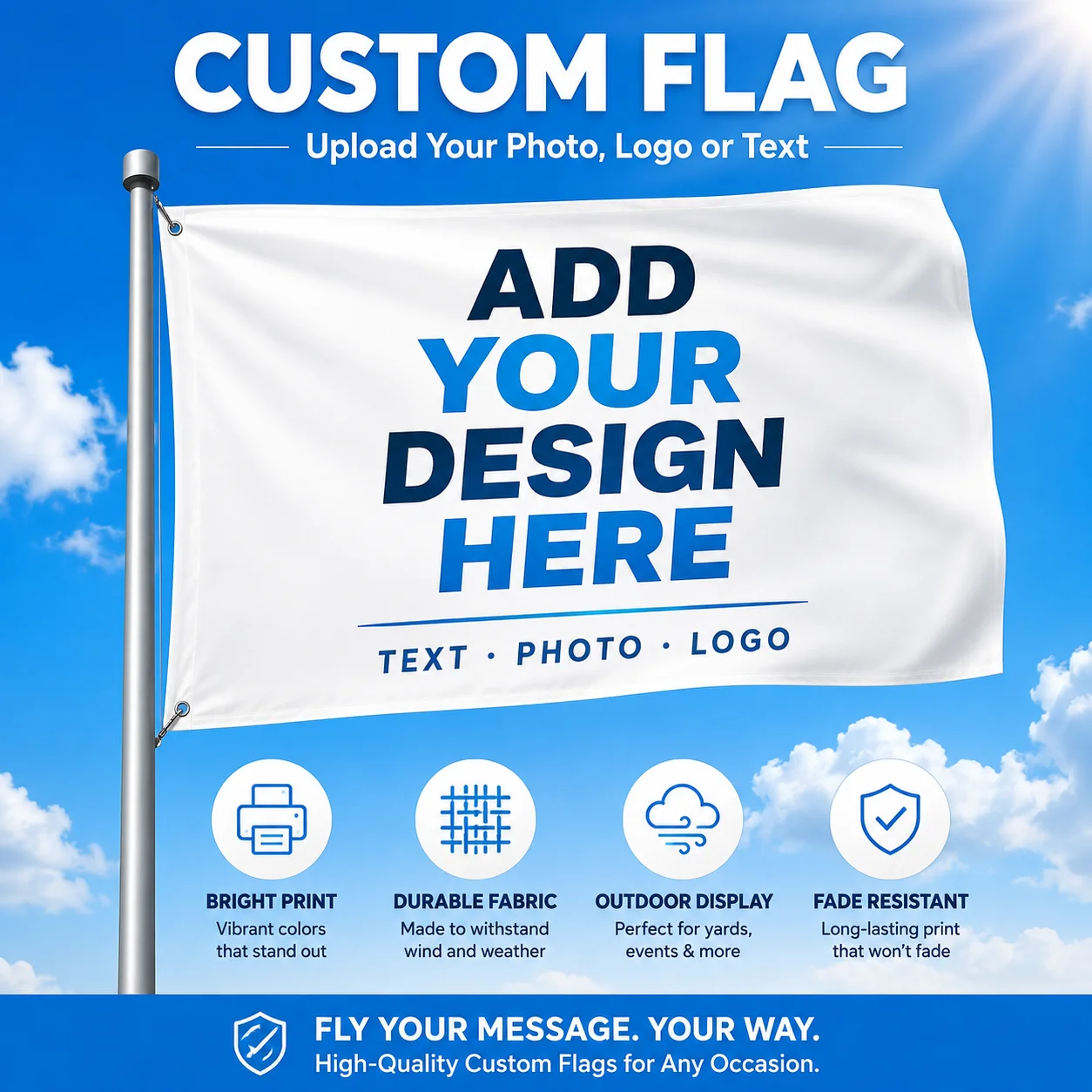 Custom Flag For Company Advertising Logo Sport Outdoor Banners Brass Grommets Promotion Decoration Any Size