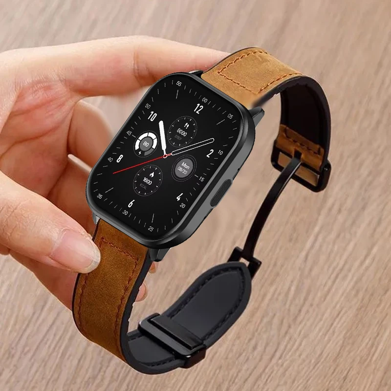 22mm Silicone+Leather Strap For Zeblaze GTS 3 3 Pro/GTR3Pro Vibe 8 7 7 Lite Bracelet For Zeblaze Stratos 4 3 2/Btalk 3 Plus/Lite