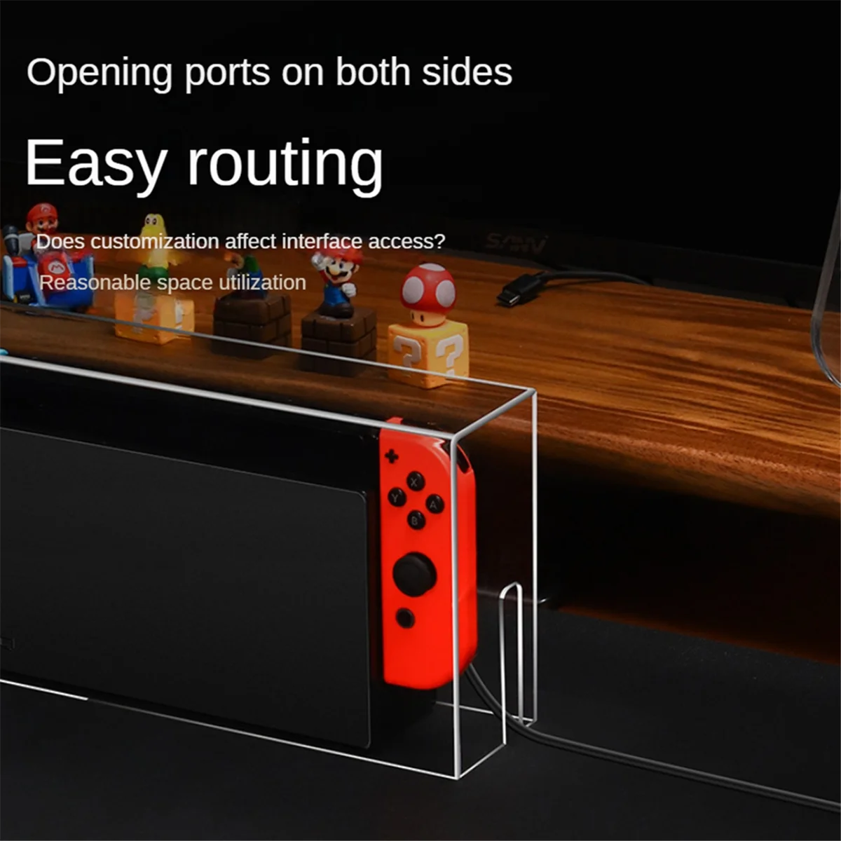 Acryl klare Staubs chutz hülle und 16 LED Farbe Licht basis kompatibel mit für Nintendo Switch/oled Vitrine Dock Abdeckung