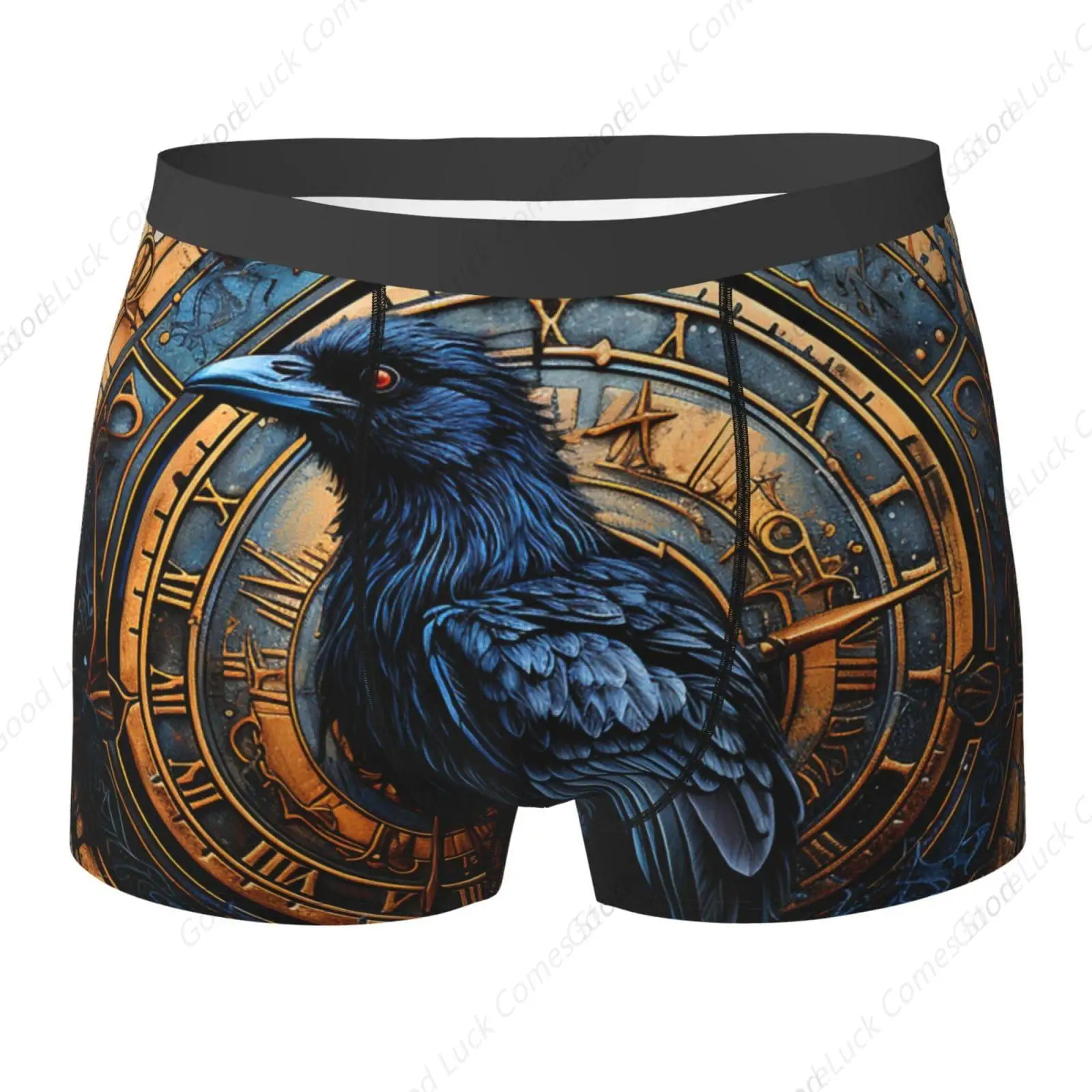 Ancient Crow And Runes Vintage Mens Boxer Briefs Men'S Underwear Stretch Comfort Soft Boxer For Men S-Xxl Black