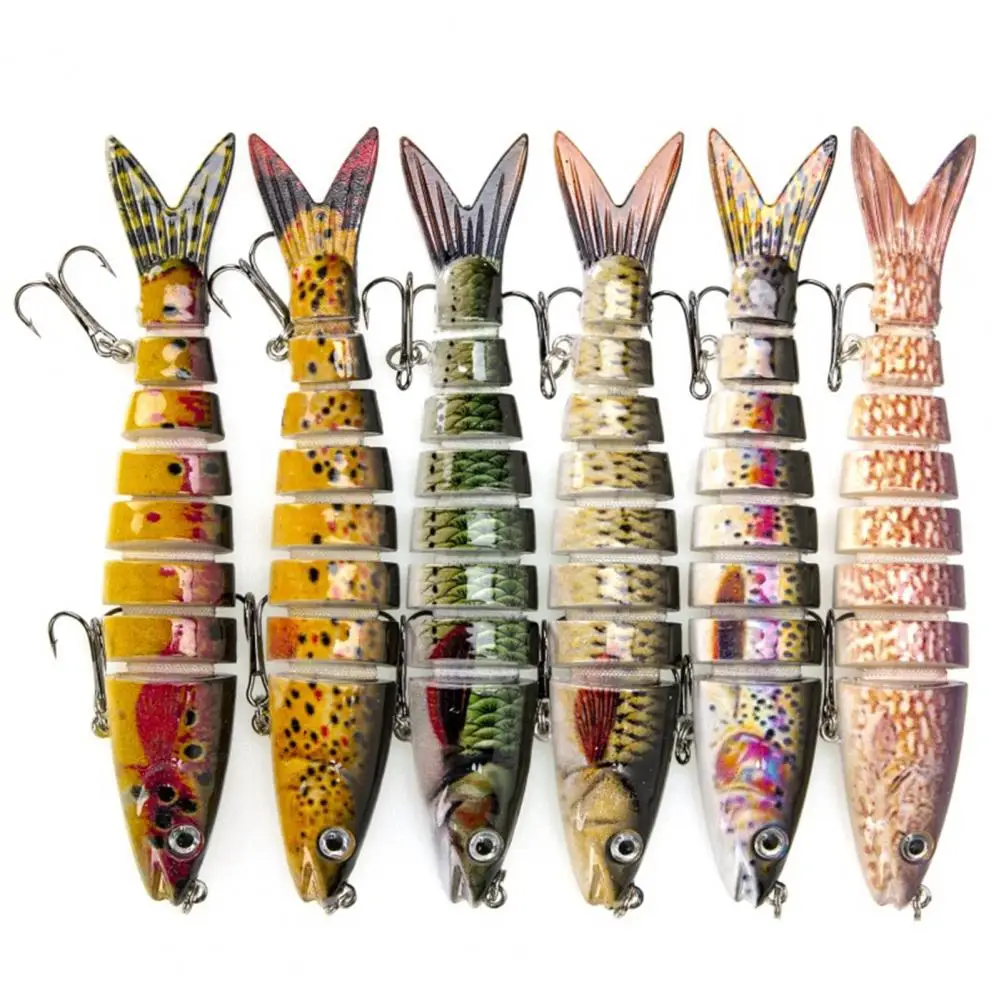 Anzuelo de pesca con ojos 3D de múltiples secciones, cebo falso que se hunde, Wobblers, cebo Artificial duro, 13,5 CM/18,5g