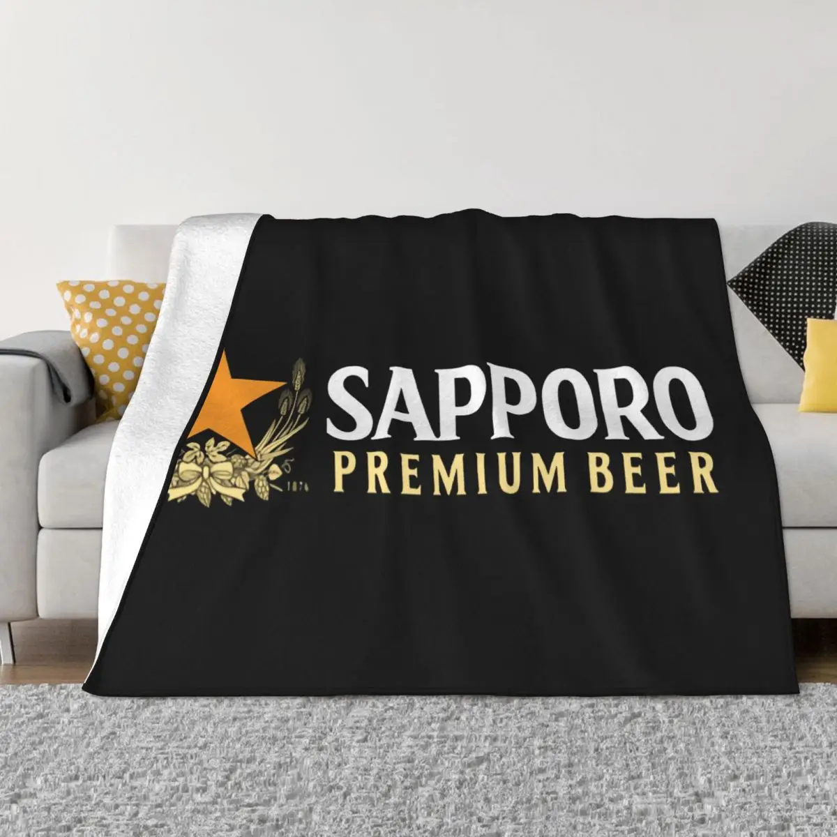 Sapporo Beer Japanese Beer Lager Alcohol Drinking Party Fun Stylish Male More Size 3D Throw Blanket