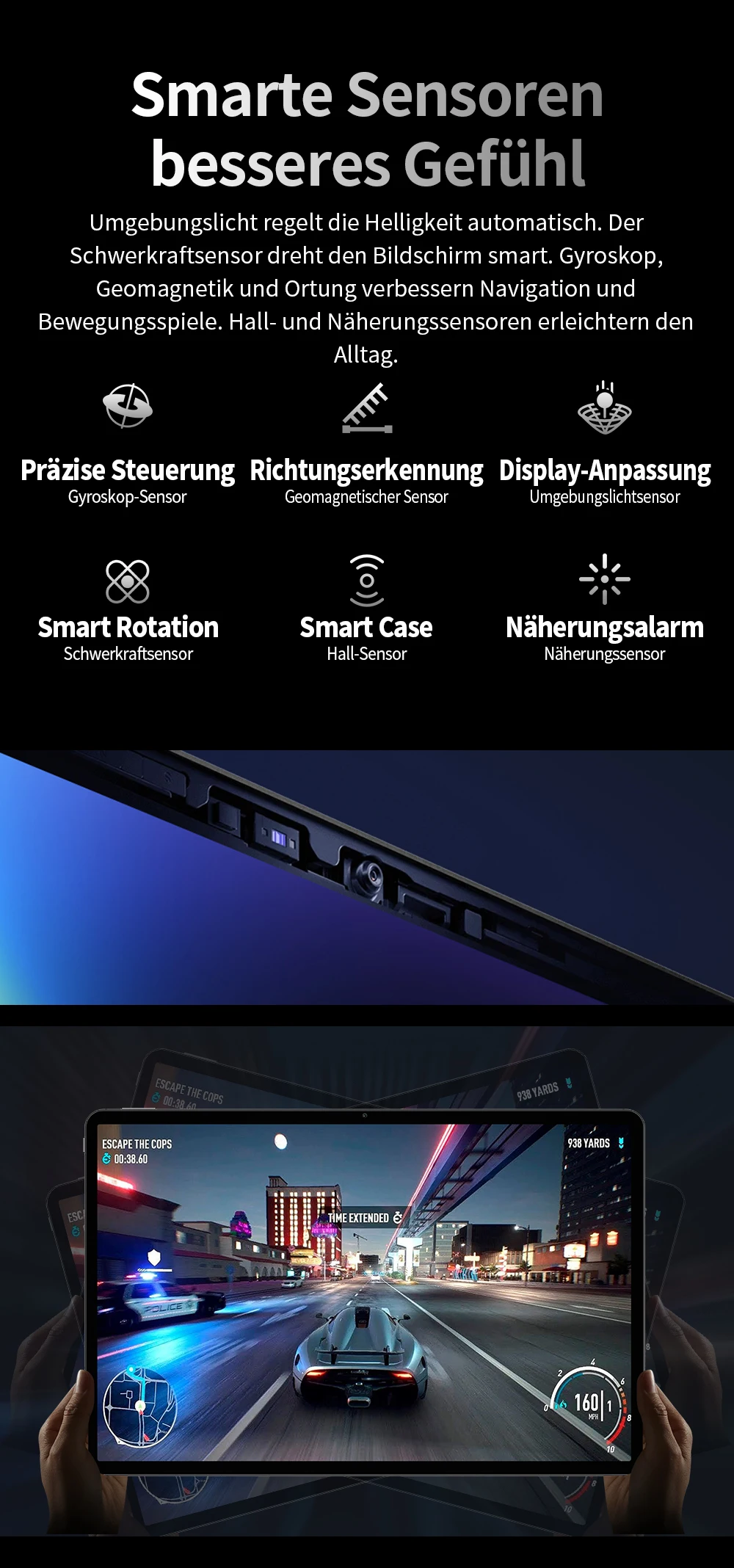 Teclast T70Pro Android 16 Tablet mit Gemini AI, 14 Zoll IPS 2240x1400 Display, G100 Octa-Core, 8GB RAM+40GB erweiterter RAM, 128GB UFS-Speicher, 1TB Micro-SD-Erweiterung, Dual-SIM 4G LTE, 10000mAh Akku, 18W PD-Ladung – Detail 15