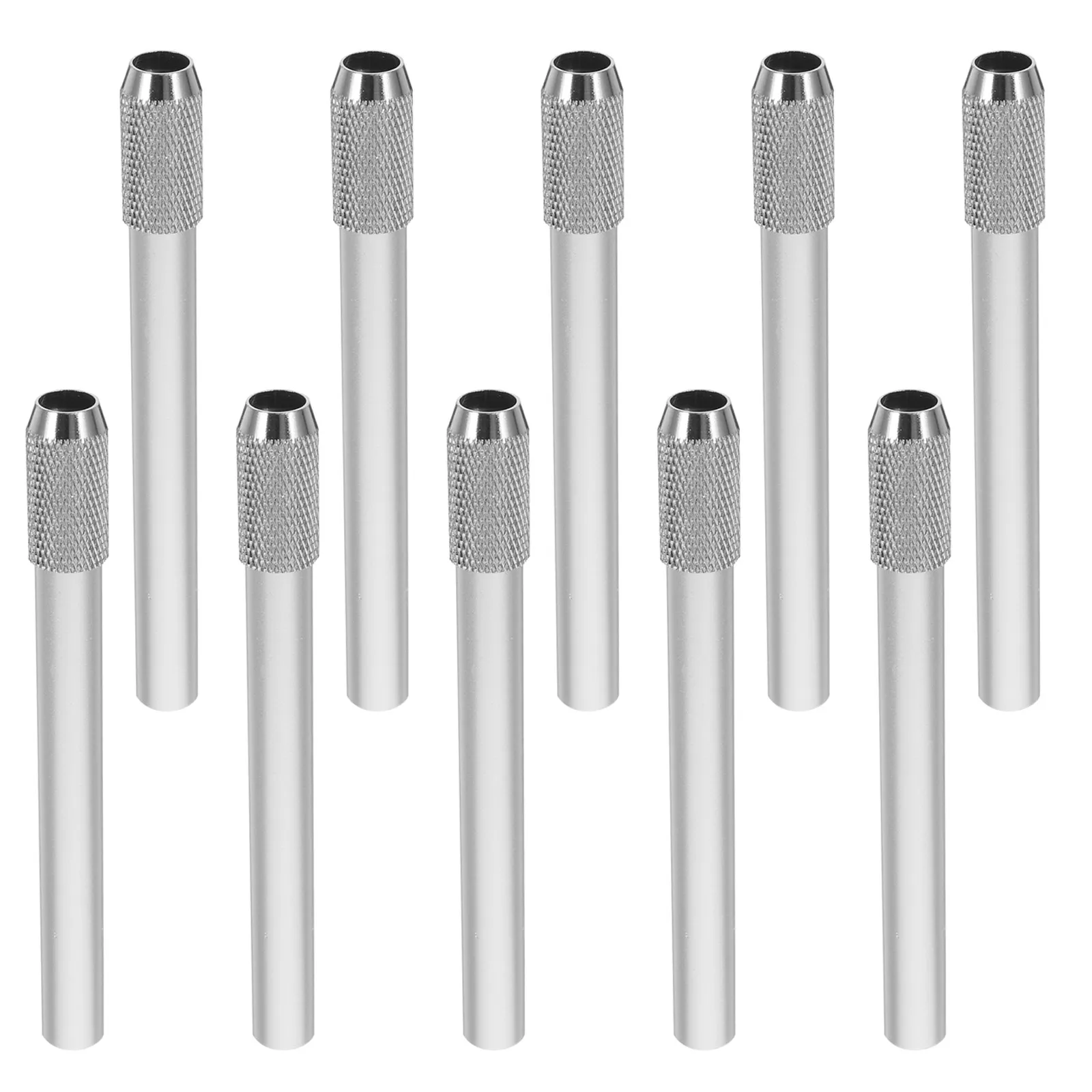 10 Pcs Color Pencil Extender Artist Drawing Lengthener Colored Pencils Crayon Holder Silver