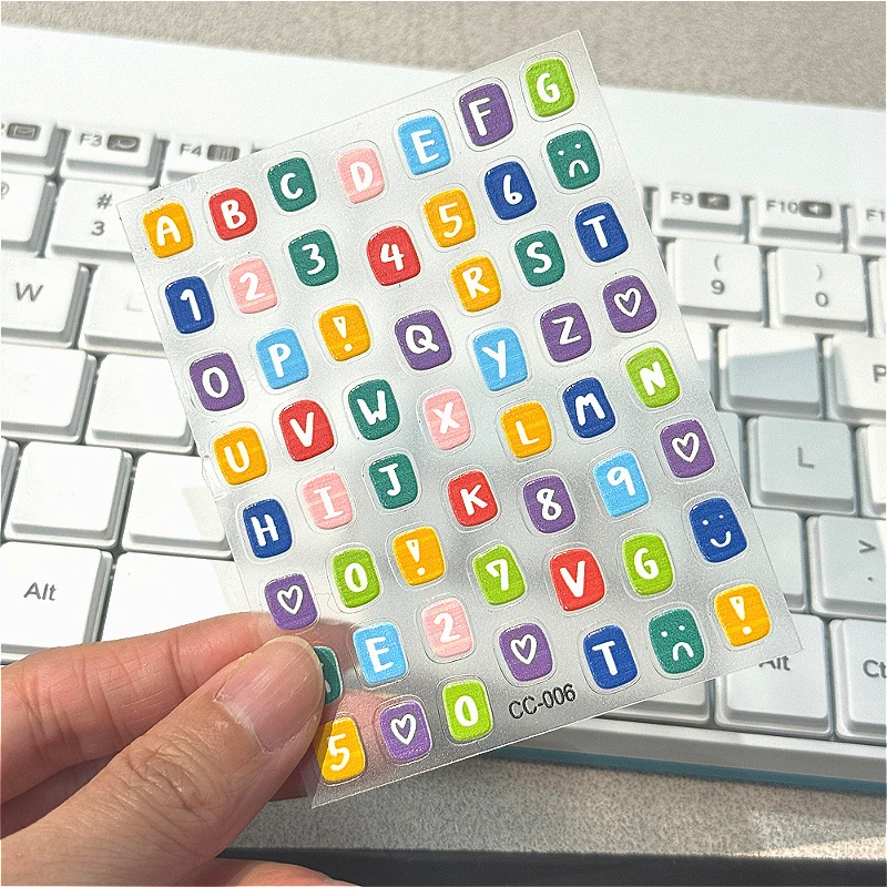1/2Pcs Colorful Alphabet Letter Stickers for Keyboard Calculator Nail Phone Case Numbers Decor Sticker Adheisve Decals