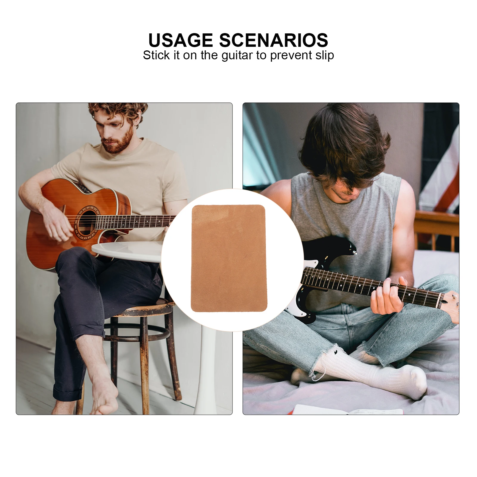 

1pc Wear-Resistant Cattlehide Anti-Skid Pad For Musical Instruments Non-Slip Mat Double-Sided Adhesive Guitar Erhu Pipa Fixed