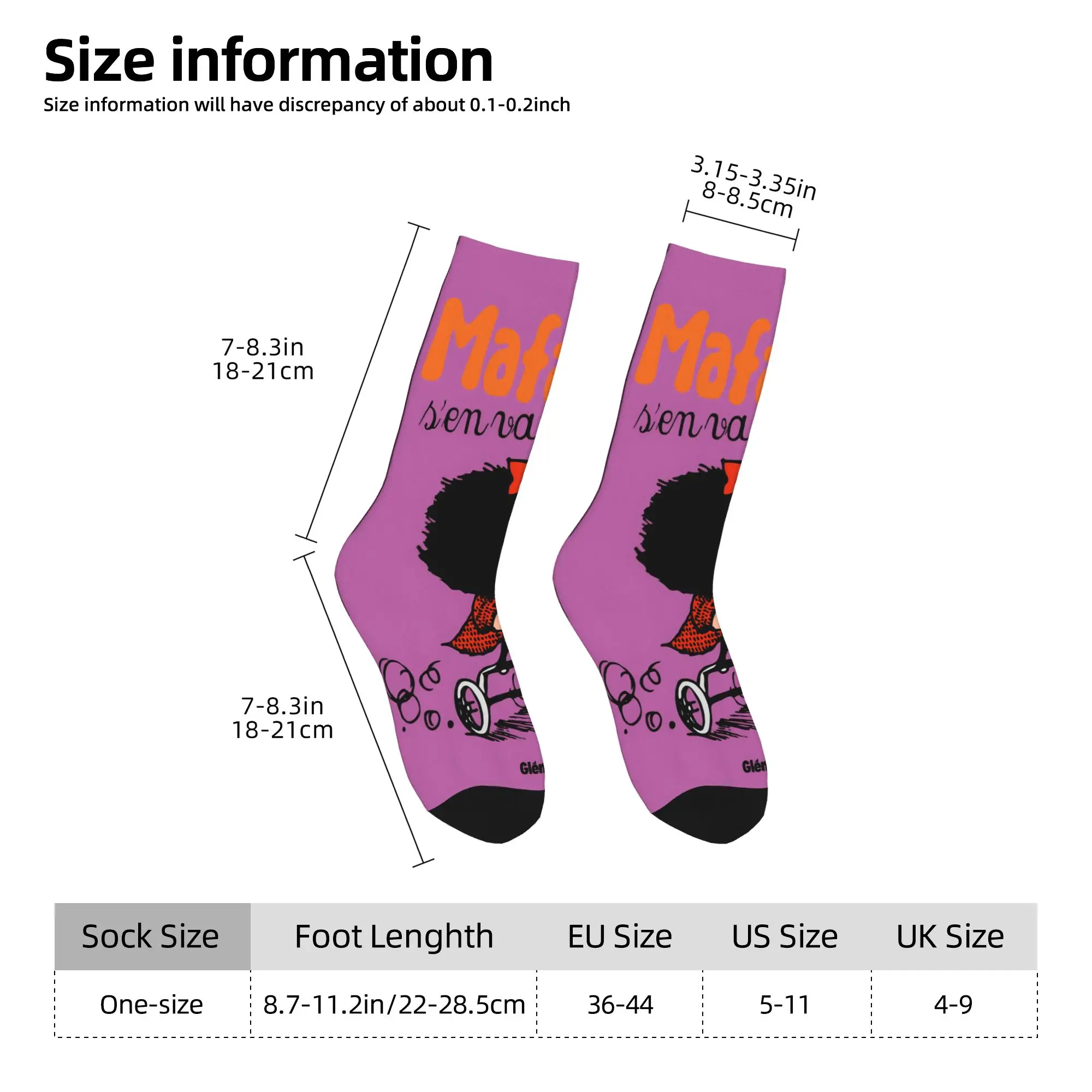 Mafaldas Cartoon  Socks  Fashion Stockings Couple Soft Climbing Socks Autumn Pattern Anti Bacterial Socks