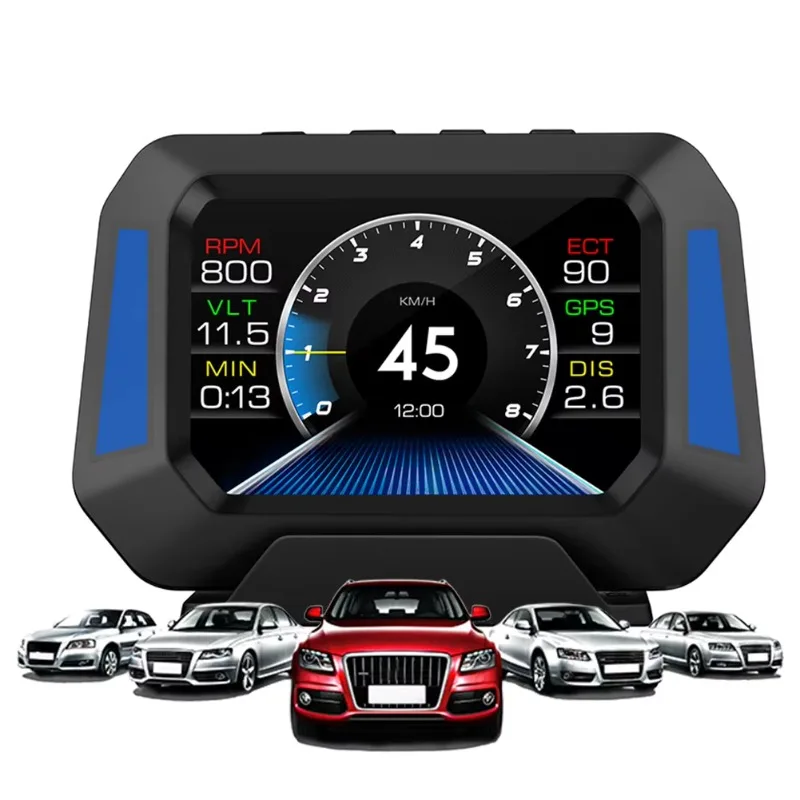 P21 Universal Car HUD On-BD & GPS Dual System Head Up Display Digital Speedometer for Cars