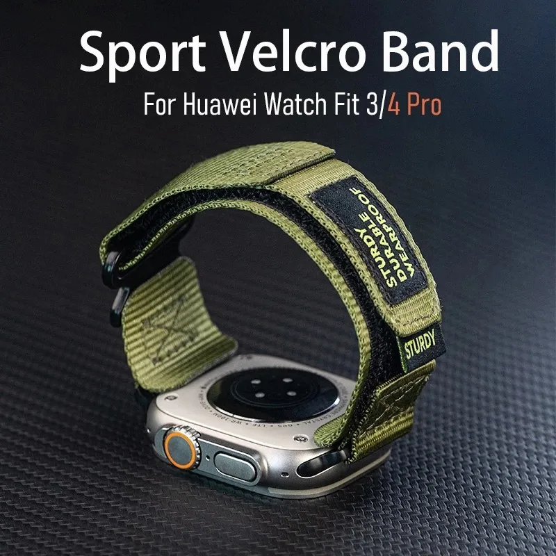 

Sport Outdoor Nylon Velcro Band for Huawei Watch Fit 4 Pro Fit4 Fit 3 Watchband Sturdy Durable Camouflage Nylon Woven Strap