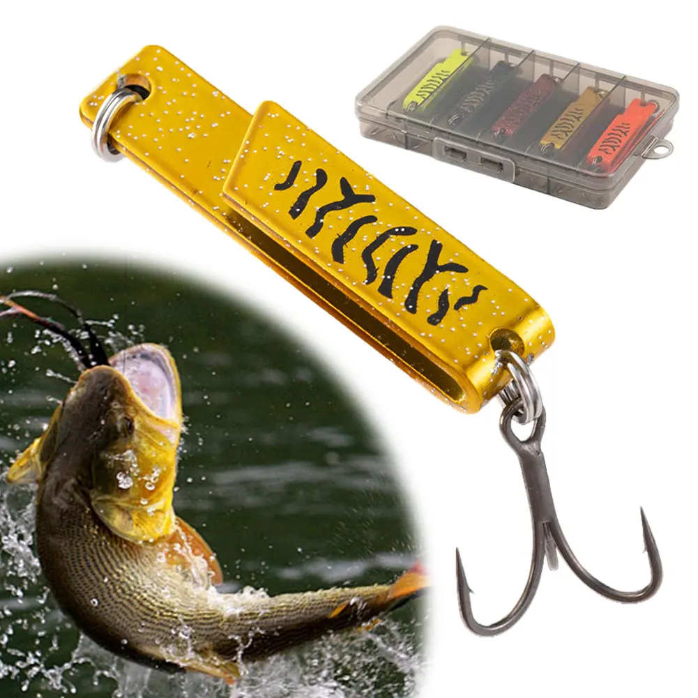 5 قطعة ملعقة معدنية الصيد السحر مع صندوق معالجة الاصطناعي الطعم الثابت الصيد Wobblers ل باس سمك السلمون المرقط
