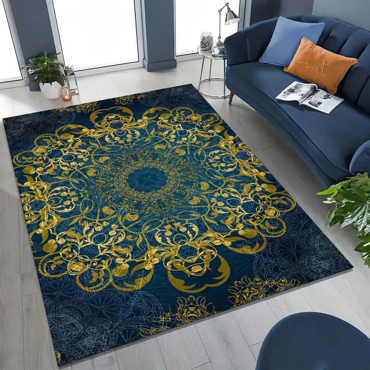 2026 Rainbow Mandala Flower Chakras Yoga Bohemia Art Rug for Bedroom Living Room Sofa Home Doormat Decor,Kid Non-slip Floor Mat