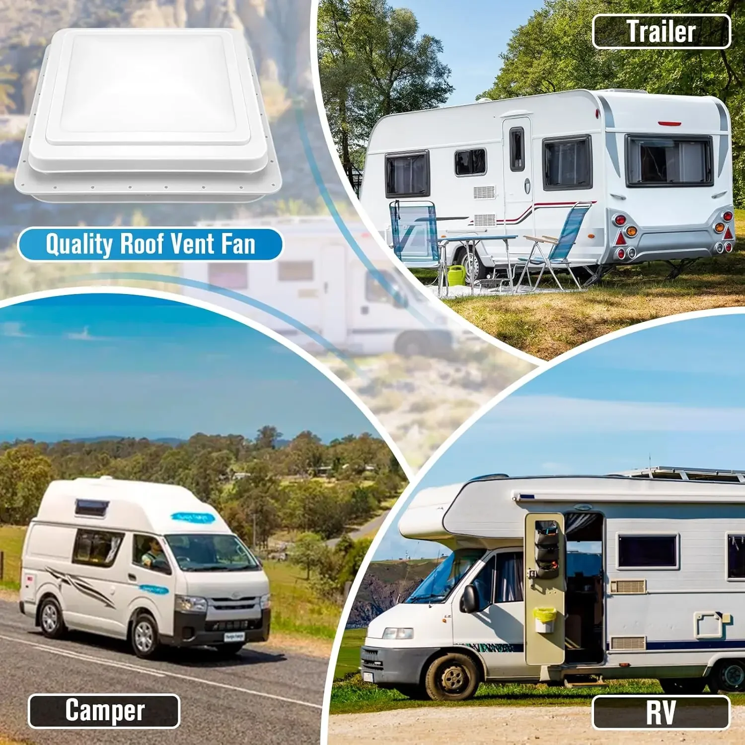 

Вентилятор для автодома 6 дюймов - Новая модель - Вентиляционное окно для крыши прицепа 14 дюймов с вентилятором 12В, вентиляционные окна для крыши автодома 14x14 дюймов для прицепов/кемперов - Доставка по США