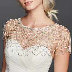 Stonefans Mesh Rhinestone Shoulder Chain Necklace Wedding Accessories 2023 Dress Clothing Bride Body Chain Lingerie Jewelry Gift