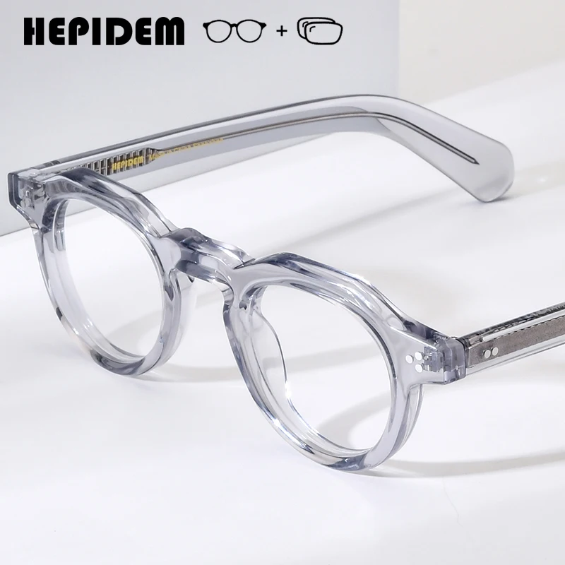 Lunettes de vue progressives HEPIDEM, verres photochromiques pour myopie, lunettes optiques pour hommes, monture carrée en acétate 9411