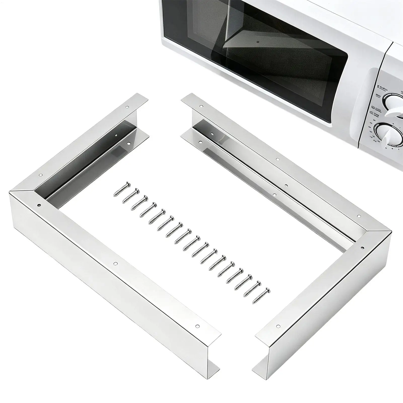 Microwave Trim Kit Kitchen Stove Side Panel Filler Mounting Stainless Steel Trim Strips for Stove Cooktop Drawer Rv Camper