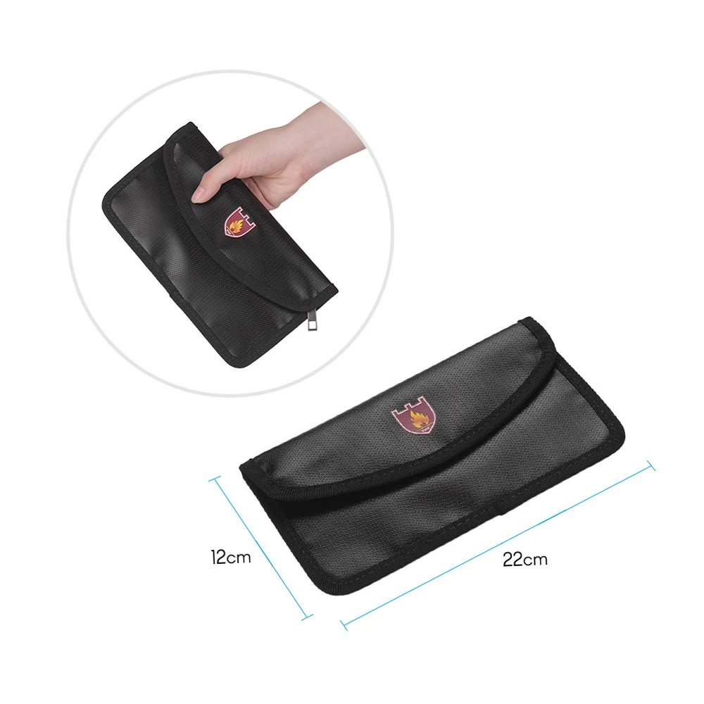 Bolsa para Documentos Ignífuga, Resistente al Calor, de Silicona, Impermeable, con Cierre Adhesivo para Almacenamiento Seguro en el Hogar y la Oficina