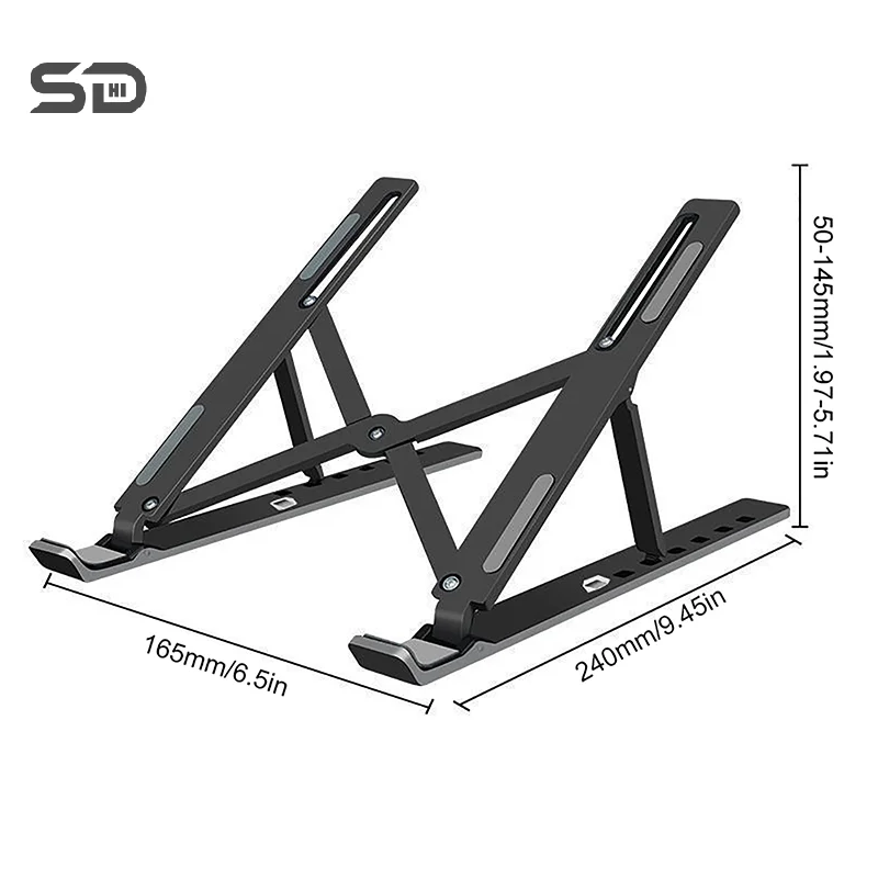 Universal Laptop Support Stand Adjustable Notebook Holder Non-slip Foldable Cooling Base Bracket For Macbook /Tablet/Phone