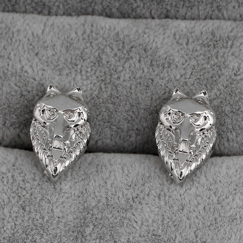 2Pcs/Set Statement Hulk Mens Wolf's Head Shaped Cufflinks Funny Animal Design Cuff Button