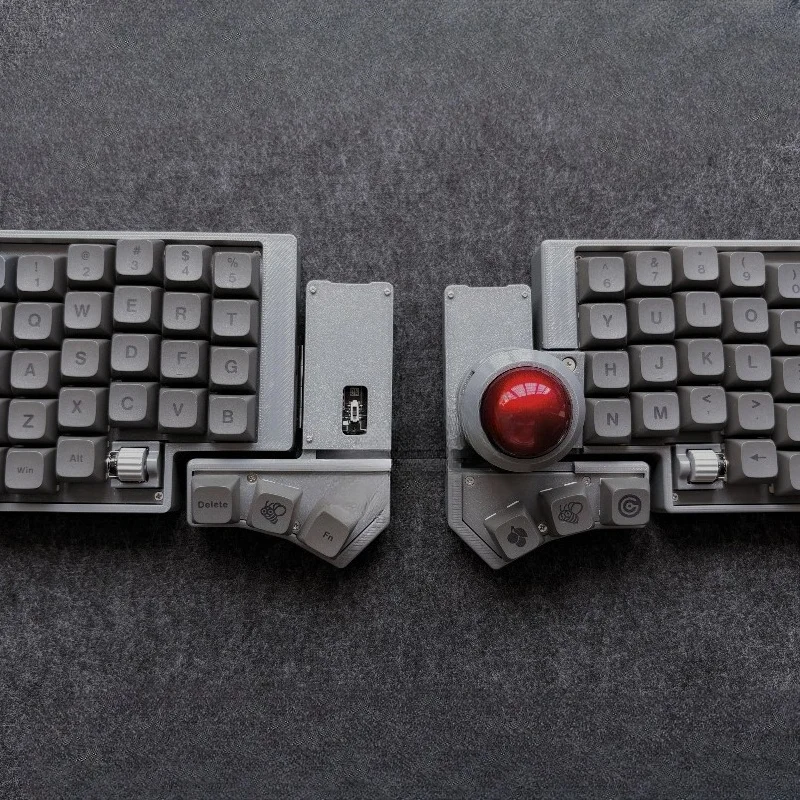 CCK-BALL Wireless Dual Mode ZMK/QMK Split Keyboard with Scroll Wheel Ergonomic Freely Adjustable Angle Split Trackball Keyboard