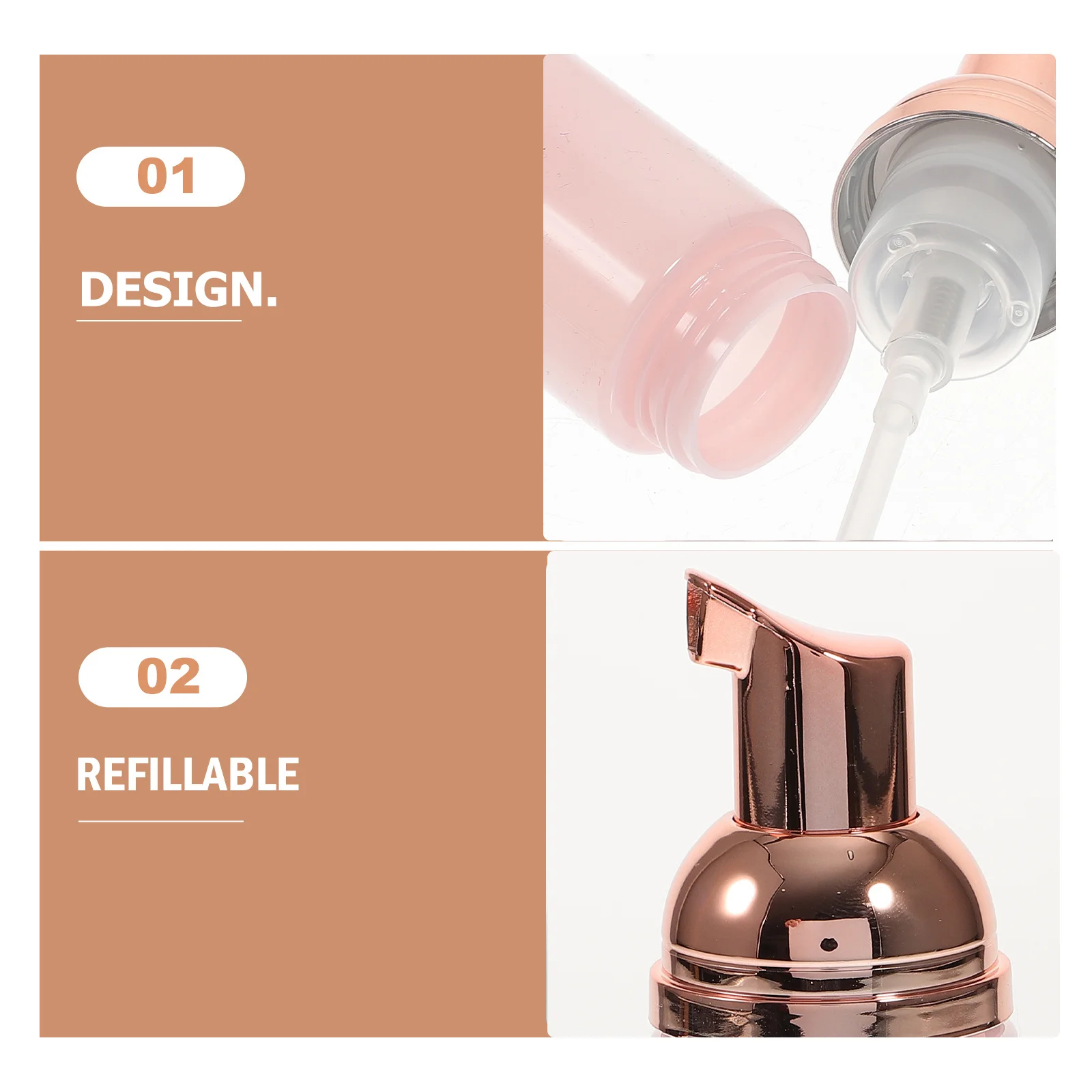 Bouteille à pompe à mousse rechargeable de 50Ml, 3 pièces, anti-déversement, format de voyage pour savon liquide, shampoing, Mini distributeur vide, Portable, sans Bpa