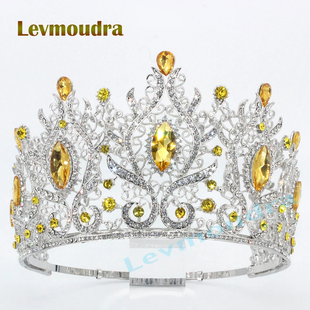 Hair Jewelry Crown Tiaras for Women Levmoudra Miss Universe Heart Shape Bridal Tiaras Royal Queen Big Crowns for Women Wedding
