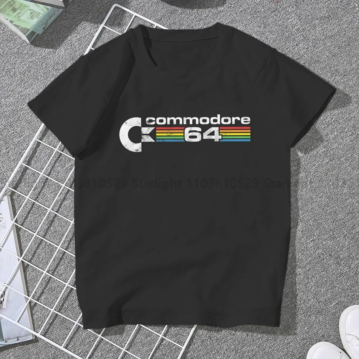 Retro Rainbow Women's T Shirt Commodore C64 Ladies Tees Kawaii Polyester Tops Graphic Tshirt y2k Hipster